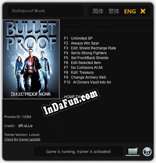 Bulletproof Monk: Trainer +10 [v1.5]