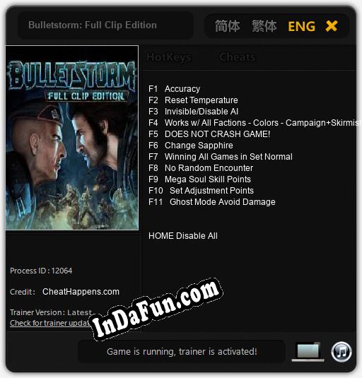 Bulletstorm: Full Clip Edition: Trainer +11 [v1.1]