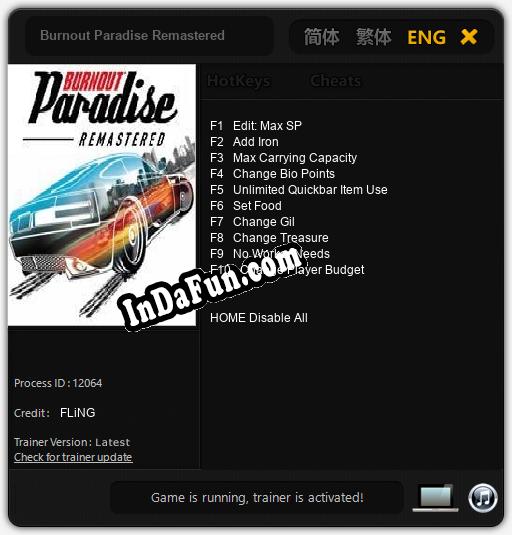 Burnout Paradise Remastered: Cheats, Trainer +10 [FLiNG]