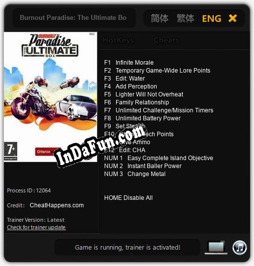 Burnout Paradise: The Ultimate Box: TRAINER AND CHEATS (V1.0.83)