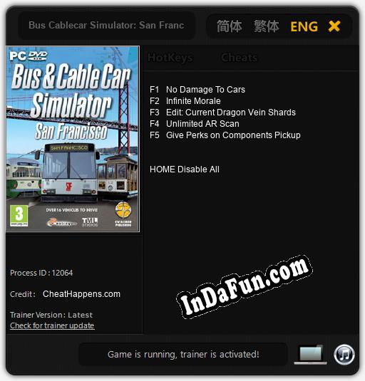 Bus Cablecar Simulator: San Francisco: TRAINER AND CHEATS (V1.0.45)