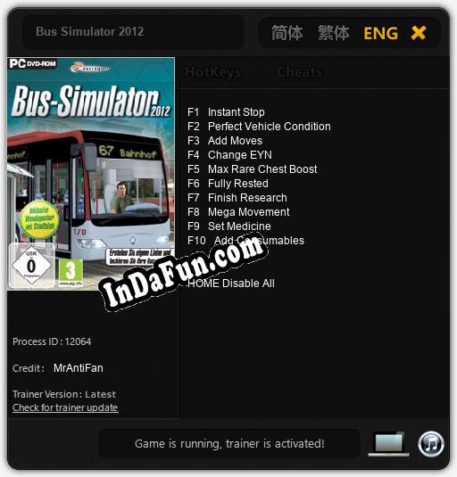 Bus Simulator 2012: Cheats, Trainer +10 [MrAntiFan]