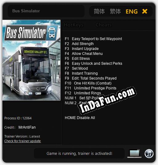 Trainer for Bus Simulator [v1.0.8]