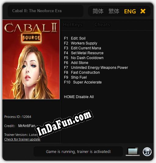 Cabal II: The Neoforce Era: Cheats, Trainer +10 [MrAntiFan]