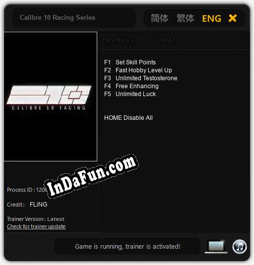 Trainer for Calibre 10 Racing Series [v1.0.5]