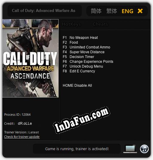 Call of Duty: Advanced Warfare Ascendance: Cheats, Trainer +8 [dR.oLLe]