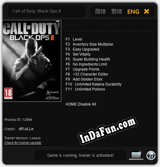 Call of Duty: Black Ops II: Trainer +11 [v1.8]