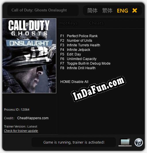 Call of Duty: Ghosts Onslaught: Trainer +8 [v1.9]