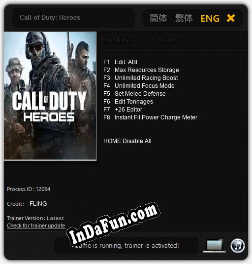 Call of Duty: Heroes: Cheats, Trainer +8 [FLiNG]