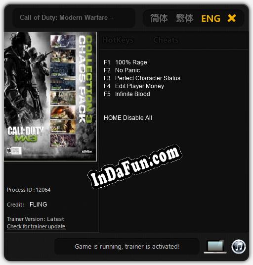 Call of Duty: Modern Warfare – Collection 3: Chaos Pack: TRAINER AND CHEATS (V1.0.51)