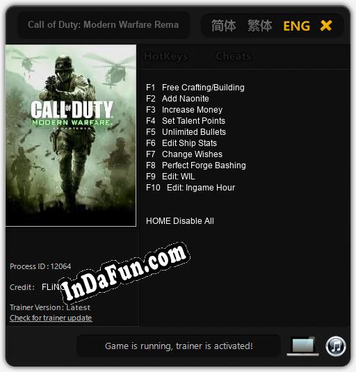 Call of Duty: Modern Warfare Remastered: Cheats, Trainer +10 [FLiNG]