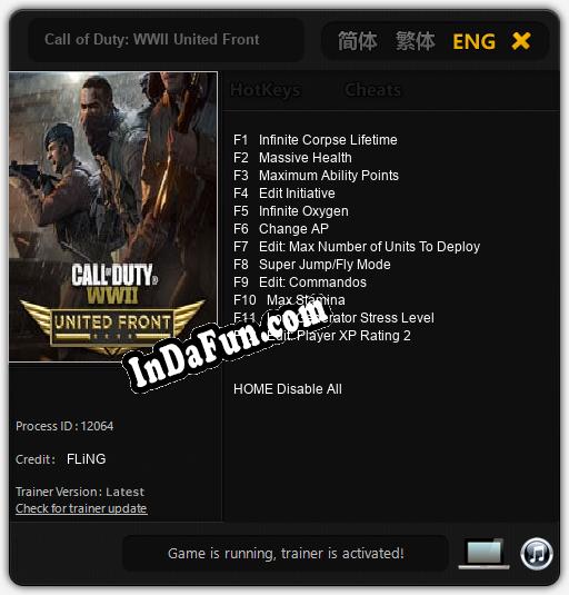 Call of Duty: WWII United Front: TRAINER AND CHEATS (V1.0.60)