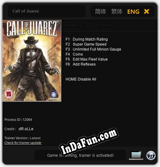 Call of Juarez: TRAINER AND CHEATS (V1.0.51)