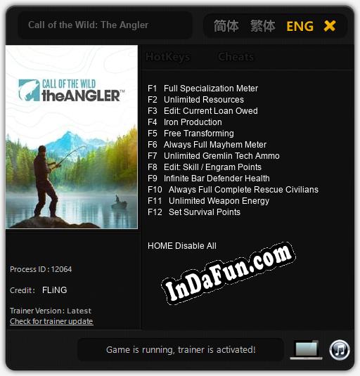 Call of the Wild: The Angler: TRAINER AND CHEATS (V1.0.34)