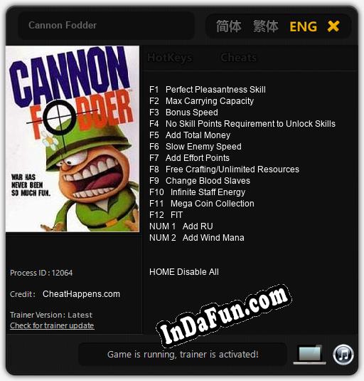 Cannon Fodder: TRAINER AND CHEATS (V1.0.39)