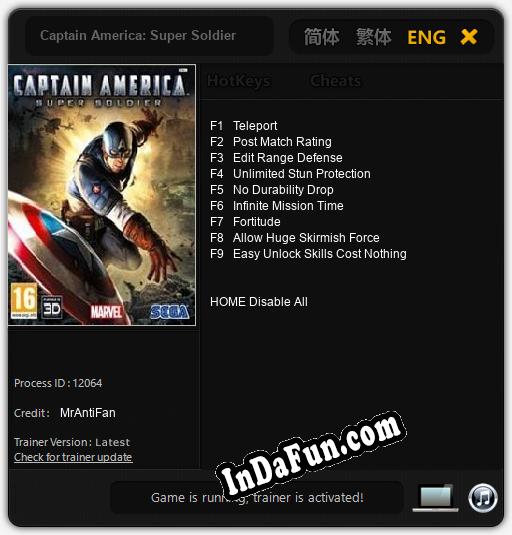 Captain America: Super Soldier: Trainer +9 [v1.7]