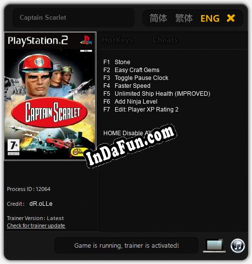 Captain Scarlet: TRAINER AND CHEATS (V1.0.46)