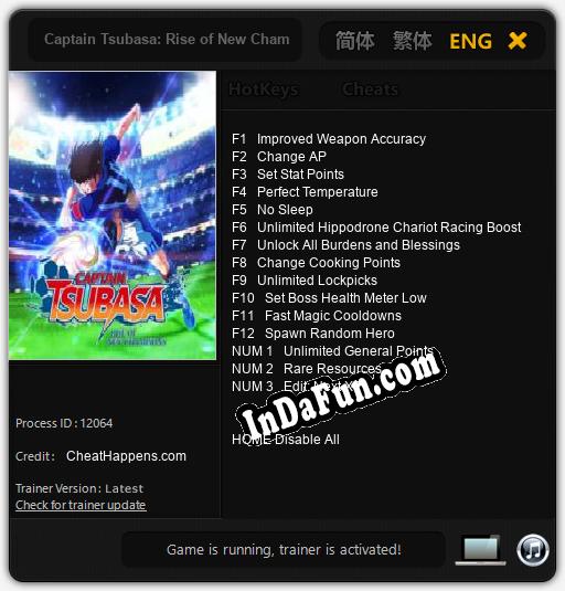 Captain Tsubasa: Rise of New Champions: Trainer +15 [v1.1]