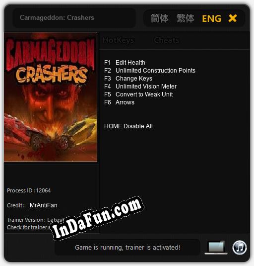 Carmageddon: Crashers: Trainer +6 [v1.3]