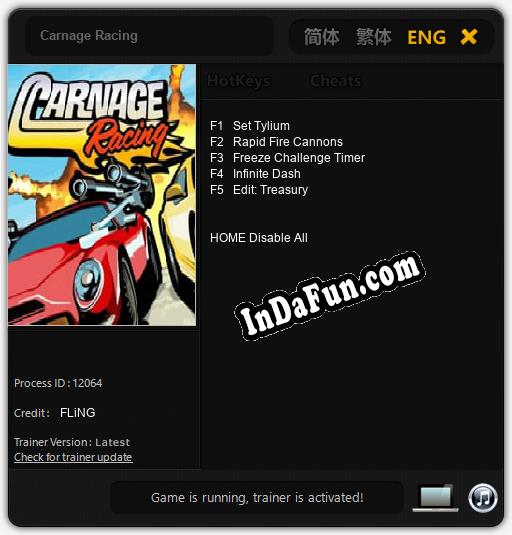 Carnage Racing: TRAINER AND CHEATS (V1.0.57)