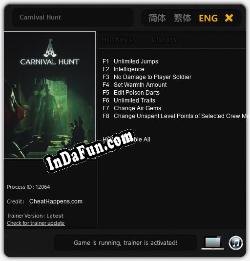 Carnival Hunt: Trainer +8 [v1.2]