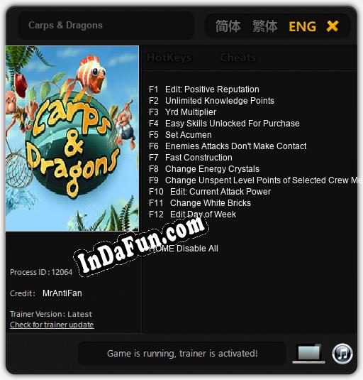 Carps & Dragons: TRAINER AND CHEATS (V1.0.52)