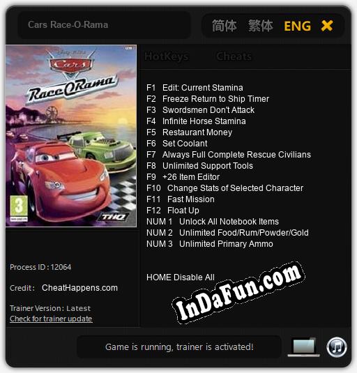 Cars Race-O-Rama: TRAINER AND CHEATS (V1.0.59)