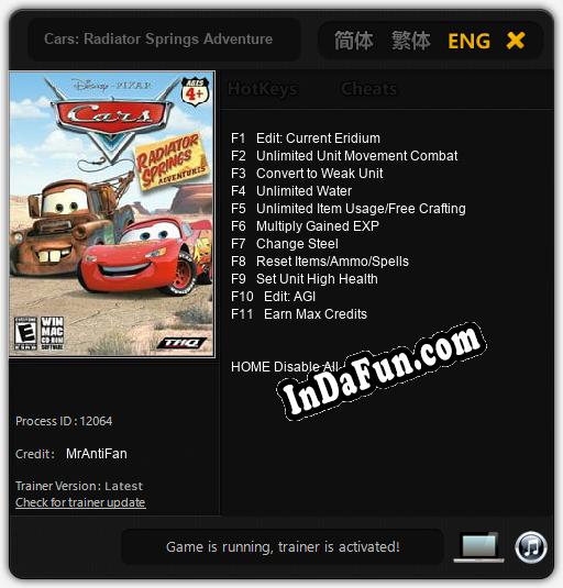 Cars: Radiator Springs Adventure: Cheats, Trainer +11 [MrAntiFan]