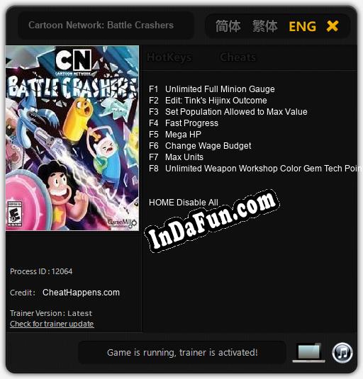 Cartoon Network: Battle Crashers: Trainer +8 [v1.8]