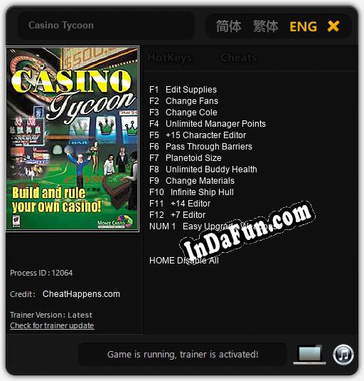 Casino Tycoon: TRAINER AND CHEATS (V1.0.2)