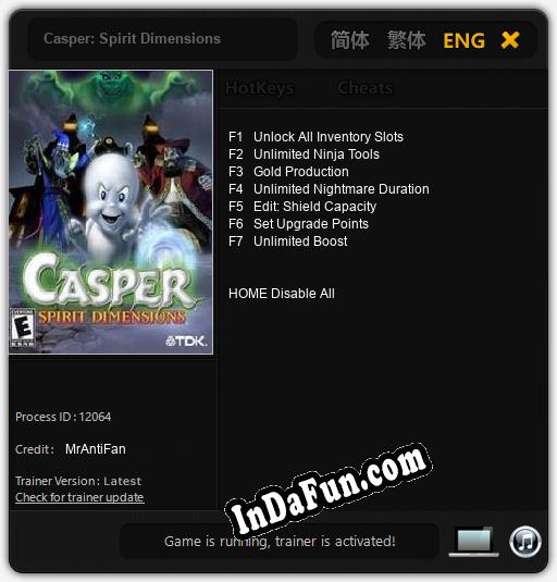 Casper: Spirit Dimensions: Trainer +7 [v1.5]