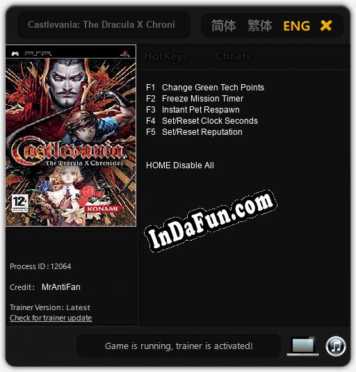 Castlevania: The Dracula X Chronicles: Trainer +5 [v1.8]