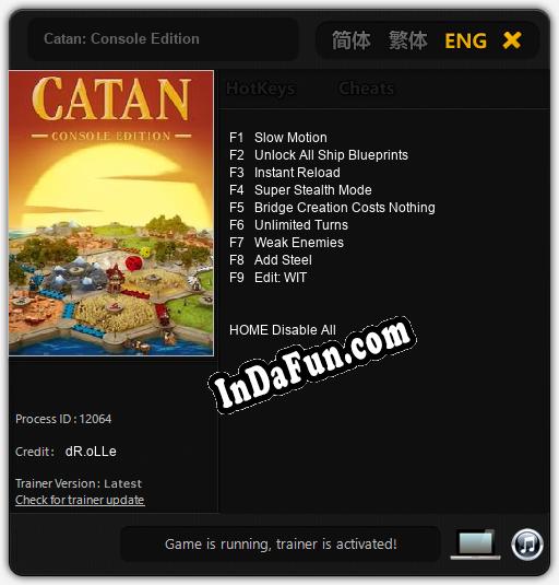 Catan: Console Edition: Trainer +9 [v1.9]