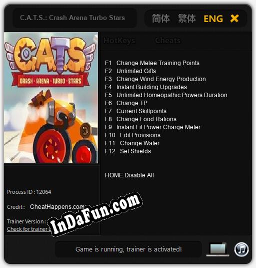 C.A.T.S.: Crash Arena Turbo Stars: TRAINER AND CHEATS (V1.0.7)