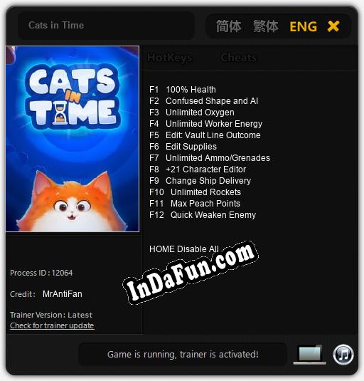 Cats in Time: Trainer +12 [v1.9]