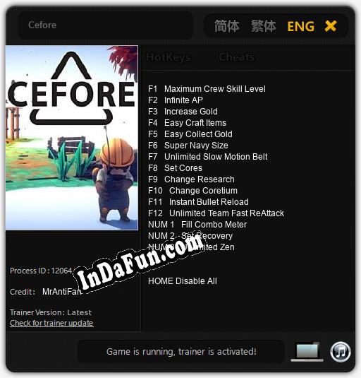 Cefore: Trainer +15 [v1.1]