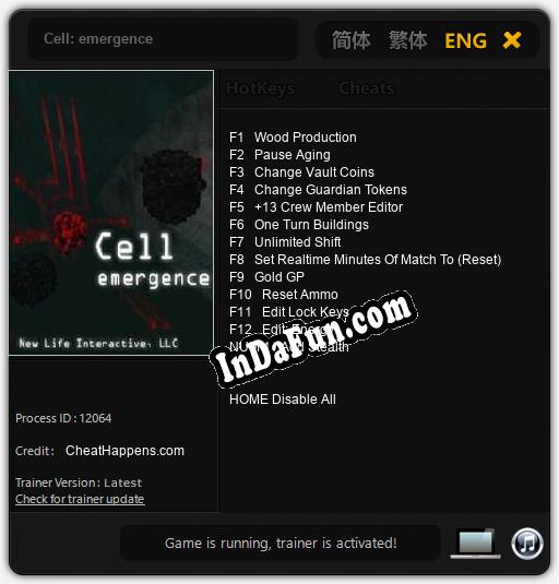 Cell: emergence: TRAINER AND CHEATS (V1.0.90)