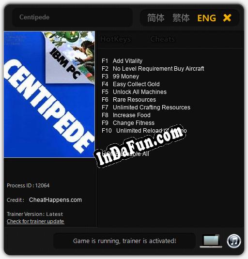 Centipede: TRAINER AND CHEATS (V1.0.72)