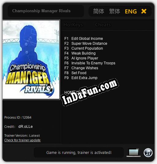 Championship Manager Rivals: Cheats, Trainer +9 [dR.oLLe]