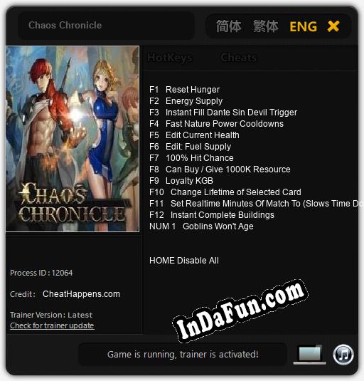 Chaos Chronicle: TRAINER AND CHEATS (V1.0.69)
