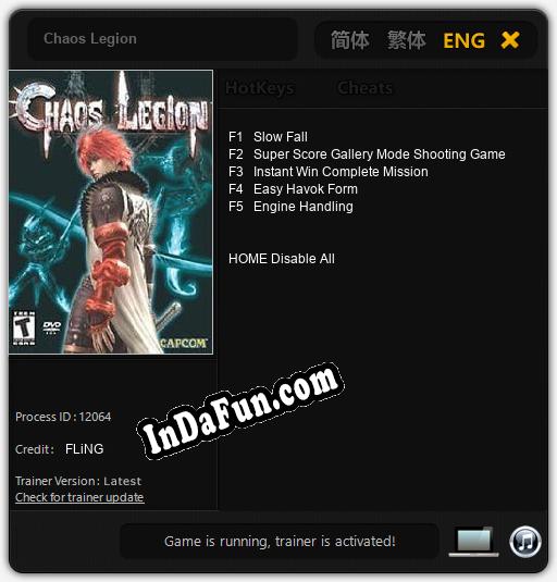 Chaos Legion: TRAINER AND CHEATS (V1.0.2)