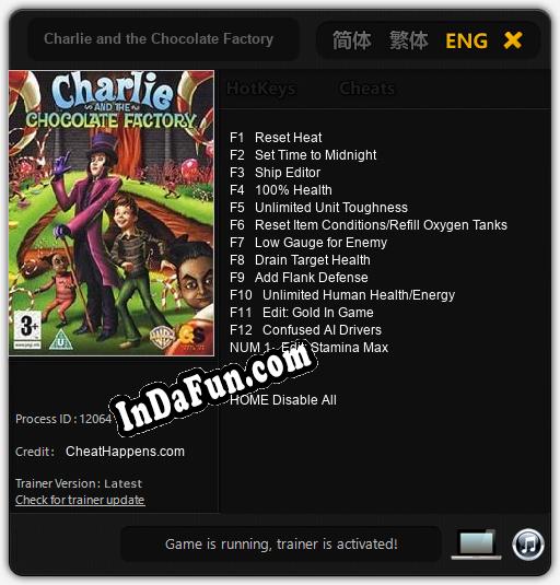 Charlie and the Chocolate Factory: TRAINER AND CHEATS (V1.0.59)