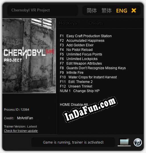 Chernobyl VR Project: Cheats, Trainer +13 [MrAntiFan]