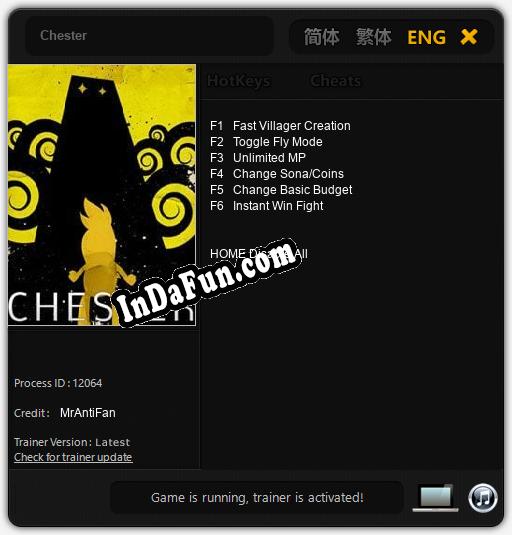 Chester: TRAINER AND CHEATS (V1.0.90)
