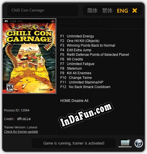 Trainer for Chili Con Carnage [v1.0.7]