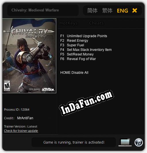 Trainer for Chivalry: Medieval Warfare [v1.0.4]