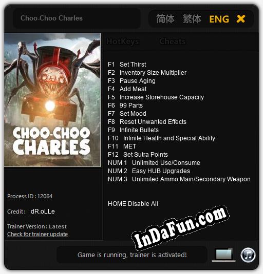 Choo-Choo Charles: Trainer +15 [v1.4]