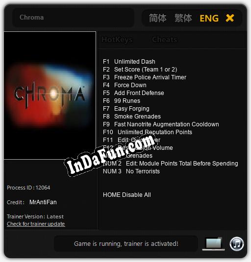 Chroma: TRAINER AND CHEATS (V1.0.33)