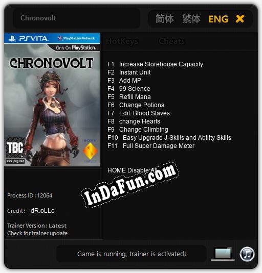 Chronovolt: Trainer +11 [v1.9]