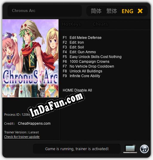 Chronus Arc: Cheats, Trainer +9 [CheatHappens.com]